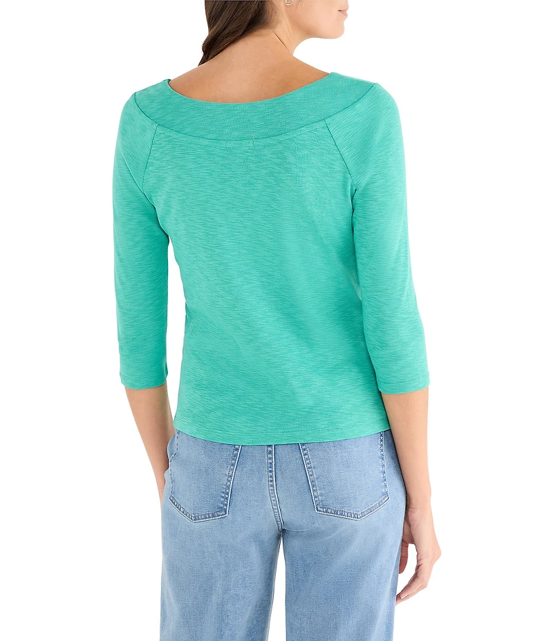 NIC + ZOE Ballet Boat Neck 3/4 Sleeve Tee