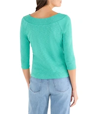 NIC + ZOE Ballet Boat Neck 3/4 Sleeve Tee