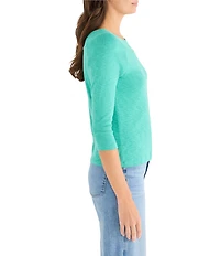 NIC + ZOE Ballet Boat Neck 3/4 Sleeve Tee