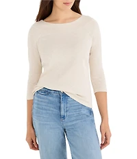 NIC + ZOE Ballet Boat Neck 3/4 Sleeve Tee