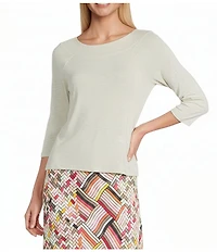 NIC + ZOE Ballet Boat Neck 3/4 Sleeve Tee