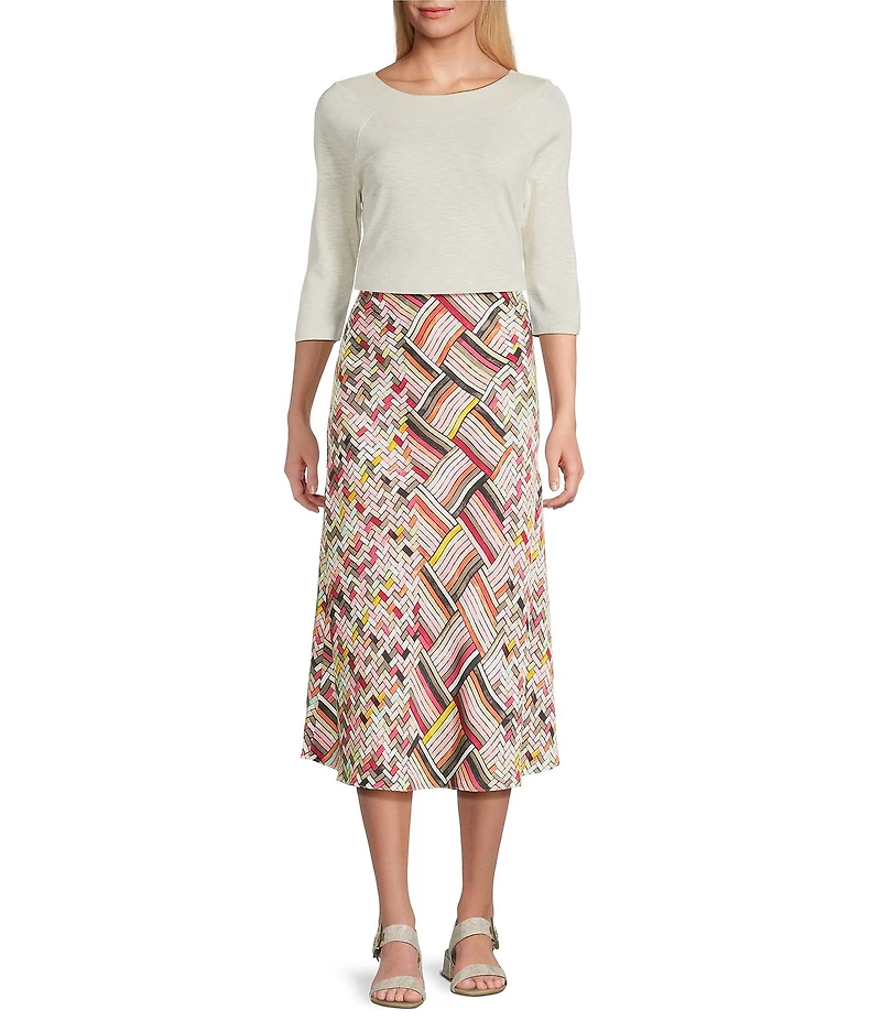 NIC + ZOE Ballet Boat Neck 3/4 Sleeve Tee