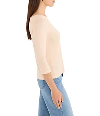 NIC + ZOE Ballet Boat Neck 3/4 Sleeve Tee