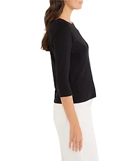NIC + ZOE Ballet Boat Neck 3/4 Sleeve Tee