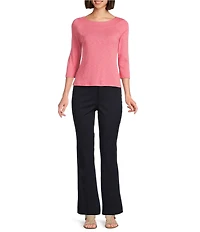 NIC + ZOE Ballet Boat Neck 3/4 Sleeve Tee