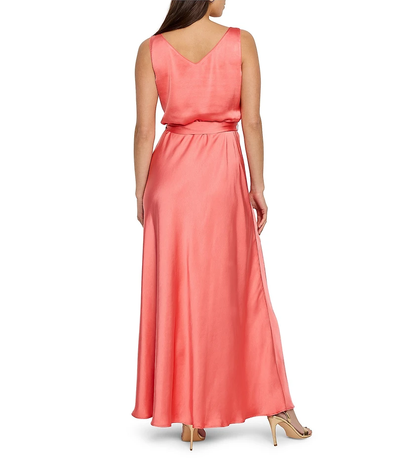 NIC + ZOE Bianca Day Gloss V-Neck Sleeveless Tie Waist Maxi Dress