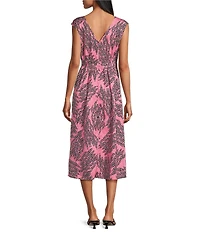 NIC + ZOE Blush Of Spring Dierdre V-Neck Sleeveless Fit-And-Flare Midi Dress