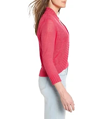 NIC + ZOE Bolero Lightweight Linen Blend Knit Open Front 3/4 Sleeve Cardigan