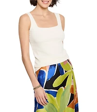 NIC + ZOE Bubble Knit Square Neck Sleeveless Tank