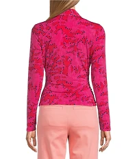 NIC + ZOE Clashy Petal Knit V-Neck Long Sleeve Wrap Top