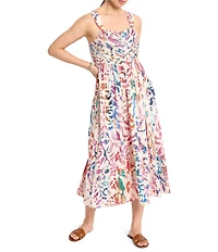NIC + ZOE Color Wash Sarah Square Neck Sleeveless Fit-And-Flare Midi Dress