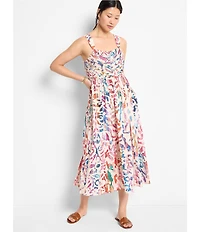 NIC + ZOE Color Wash Sarah Square Neck Sleeveless Fit-And-Flare Midi Dress