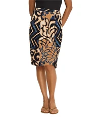 NIC + ZOE Coordinating Deco Bloom Faux Wrap Skirt
