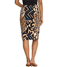 NIC + ZOE Coordinating Deco Bloom Faux Wrap Skirt