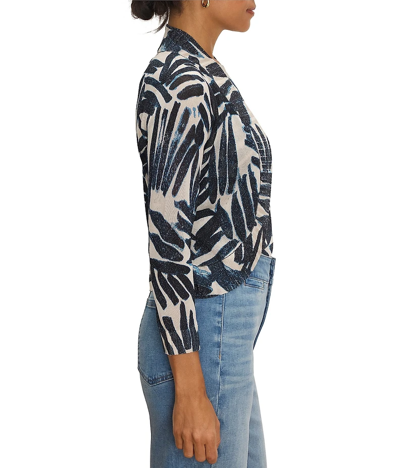 NIC + ZOE Coordinating Palms Print 3/4 Sleeve Open-Front Bolero Cardigan