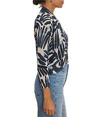 NIC + ZOE Coordinating Palms Print 3/4 Sleeve Open-Front Bolero Cardigan