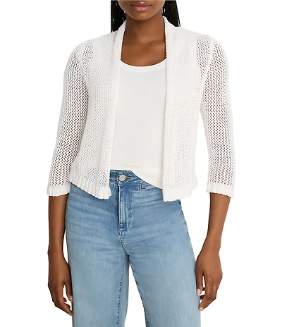 NIC + ZOE Cotton-Blend 3/4 Sleeve Open-Front Cardigan Sweater