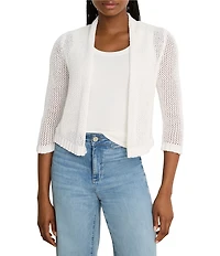 NIC + ZOE Cotton-Blend 3/4 Sleeve Open-Front Cardigan Sweater