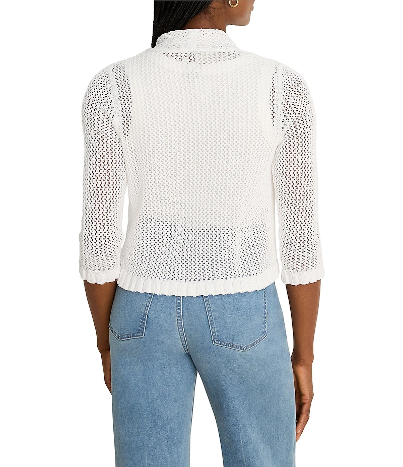 NIC + ZOE Cotton-Blend 3/4 Sleeve Open-Front Cardigan Sweater