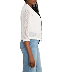 NIC + ZOE Cotton-Blend 3/4 Sleeve Open-Front Cardigan Sweater