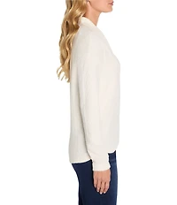 NIC + ZOE Cozy Cable Knit V-Neck Long Sleeve Top