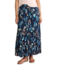 NIC + ZOE Crinkle Glowy Floral A-Line Skirt