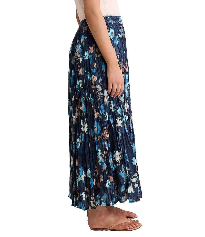 NIC + ZOE Crinkle Glowy Floral A-Line Skirt