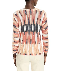 NIC + ZOE Criss Cross Slub Knit V-Neck Bracelet Sleeve Sweater