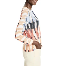 NIC + ZOE Criss Cross Slub Knit V-Neck Bracelet Sleeve Sweater