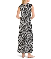 NIC + ZOE Cursive Margot Scoop Neck Sleeveless Maxi Dress