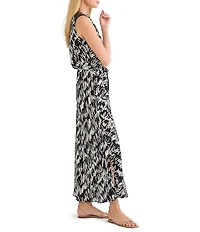 NIC + ZOE Cursive Margot Scoop Neck Sleeveless Maxi Dress