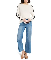 NIC + ZOE Dashing Down Knit Round Neck Long Sleeve Sweater