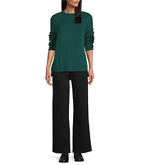 NIC + ZOE Dashing Down Knit Round Neck Long Sleeve Sweater