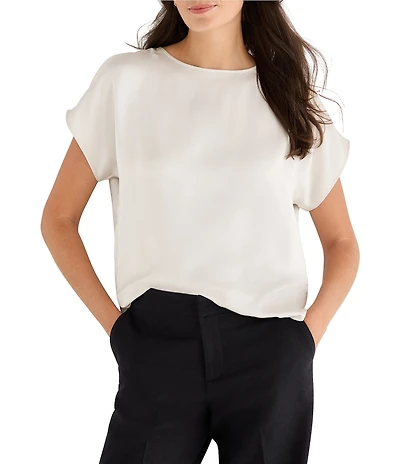 NIC + ZOE Day Gloss Scoop Neck Cap Sleeve Tee