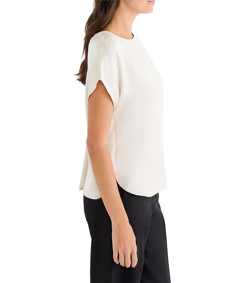 NIC + ZOE Day Gloss Scoop Neck Cap Sleeve Tee
