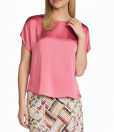 NIC + ZOE Day Gloss Scoop Neck Cap Sleeve Tee