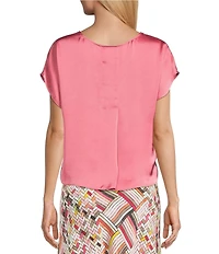 NIC + ZOE Day Gloss Scoop Neck Cap Sleeve Tee