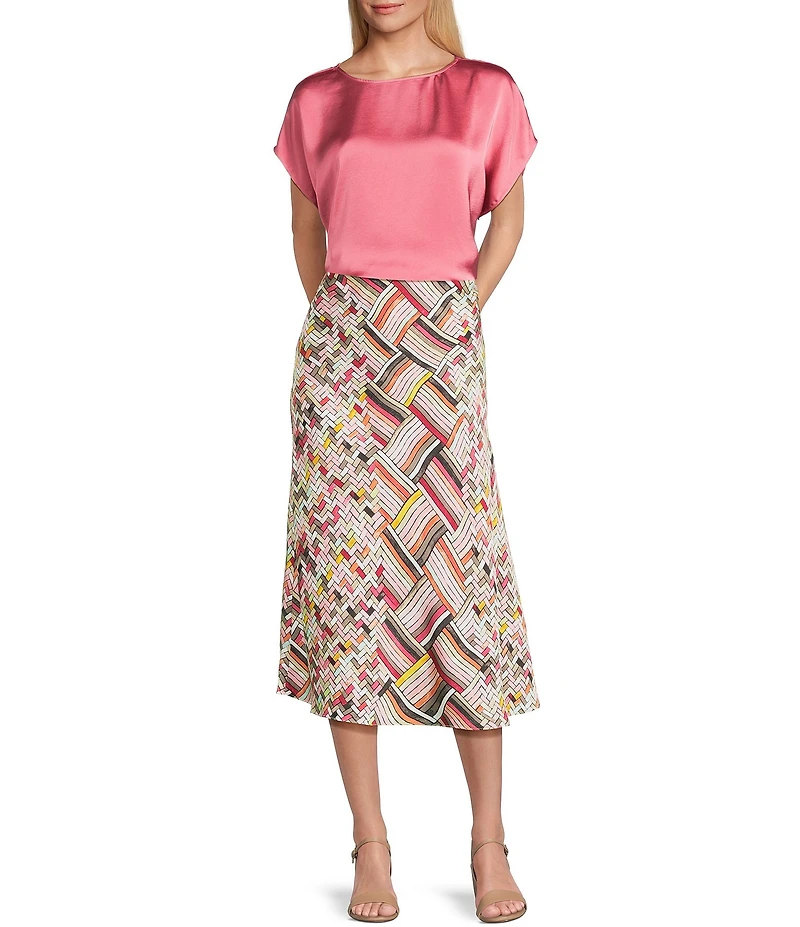 NIC + ZOE Day Gloss Scoop Neck Cap Sleeve Tee