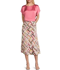 NIC + ZOE Day Gloss Scoop Neck Cap Sleeve Tee