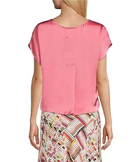 NIC + ZOE Day Gloss Scoop Neck Cap Sleeve Tee
