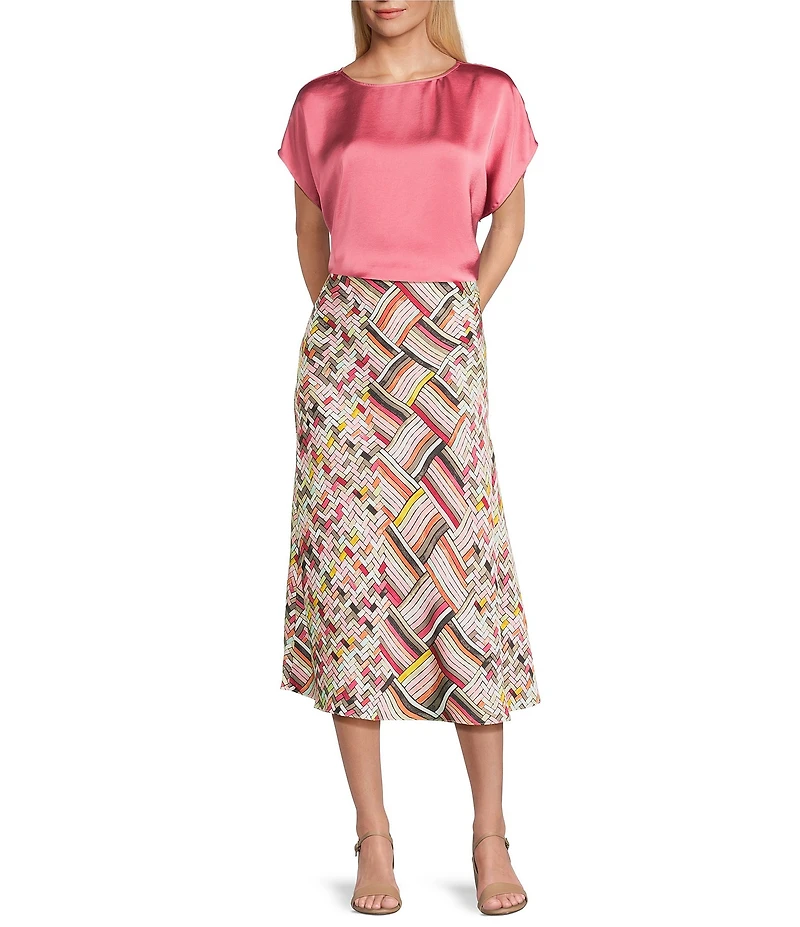 NIC + ZOE Day Gloss Scoop Neck Cap Sleeve Tee