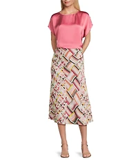 NIC + ZOE Day Gloss Scoop Neck Cap Sleeve Tee