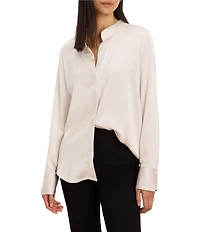 NIC + ZOE Day Gloss Stand Collar Long Sleeve Button-Front Shirt
