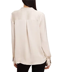 NIC + ZOE Day Gloss Stand Collar Long Sleeve Button-Front Shirt