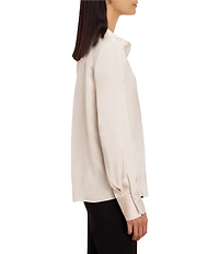 NIC + ZOE Day Gloss Stand Collar Long Sleeve Button-Front Shirt