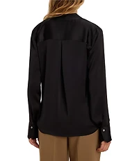 NIC + ZOE Day Gloss Stand Collar Long Sleeve Button-Front Shirt