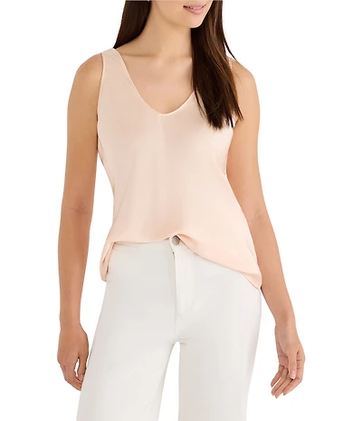 NIC + ZOE Day Gloss V-Neck Sleeveless Scoop Tank