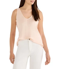 NIC + ZOE Day Gloss V-Neck Sleeveless Scoop Tank