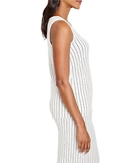 NIC + ZOE Destination Stripe V-Neck Sleeveless Coordinating Tank