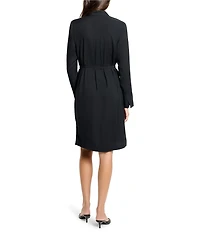 NIC + ZOE Devon Shirt Collar Long Sleeve Tie Waist Dress